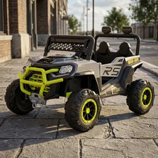 Детский электромобиль M 6324EBLR-11-5 багги серо-зеленый с мягким сиденьем